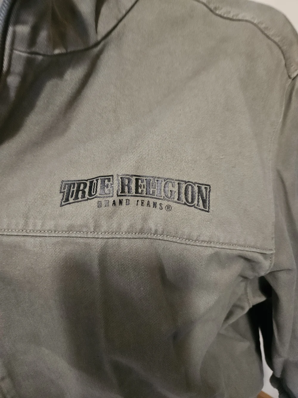 True Religion Olive Green Men's Twill Jacket
